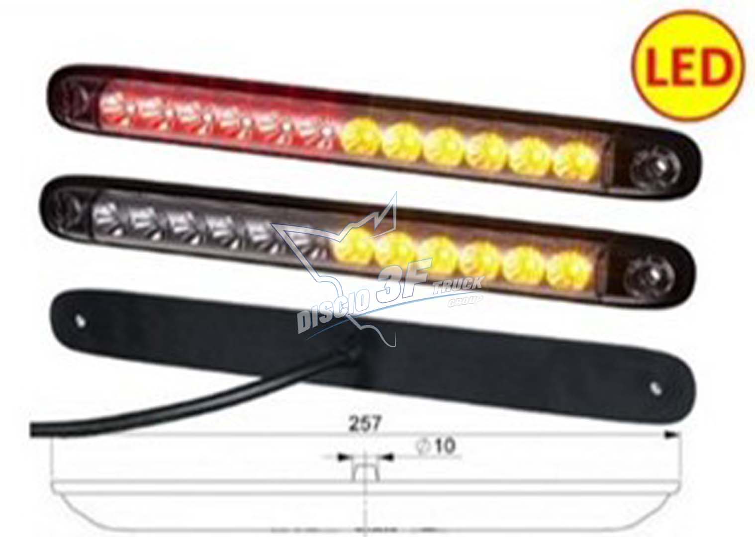 Fanale ingombro a led, posizione/stop/freccia